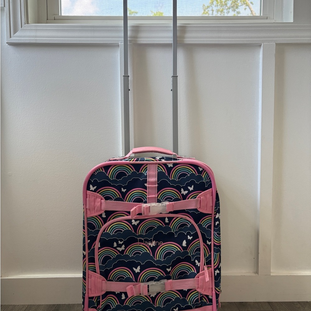 Pottery Barn Kids Rainbow Rolling Bag - Pink and Navy